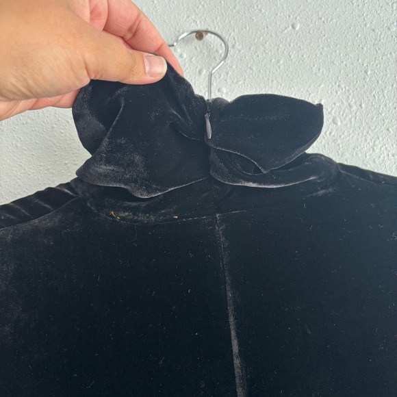 FORTE_FORTE Black Stretch Velvet Turtleneck Top in XS - Picture 7 of 11